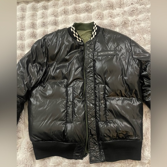 7 Moncler Fragment Reversible Printed Shell Down Bomber Jacket Sz 2/M - Picture 6 of 15